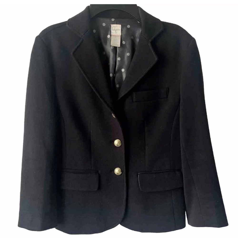Aqua Black Womens Blazer Size Small With Gold Buttons